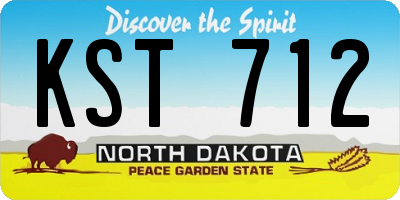 ND license plate KST712