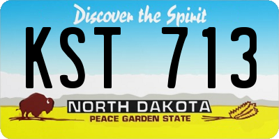 ND license plate KST713