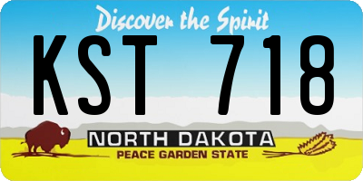 ND license plate KST718