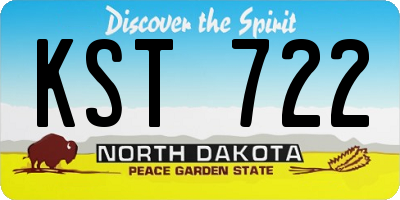 ND license plate KST722