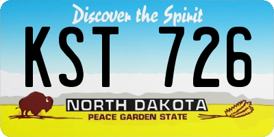 ND license plate KST726