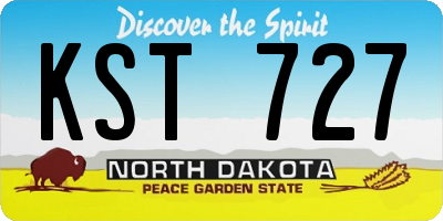 ND license plate KST727