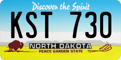 ND license plate KST730