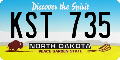 ND license plate KST735