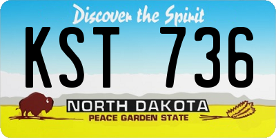 ND license plate KST736