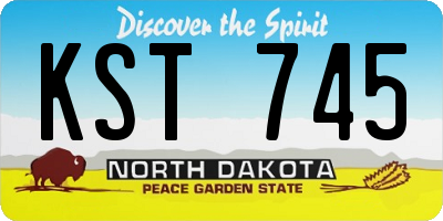 ND license plate KST745