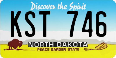 ND license plate KST746