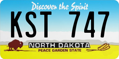 ND license plate KST747