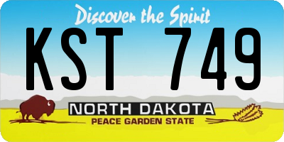 ND license plate KST749