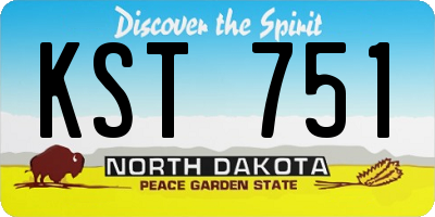 ND license plate KST751