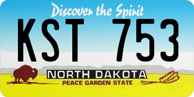 ND license plate KST753