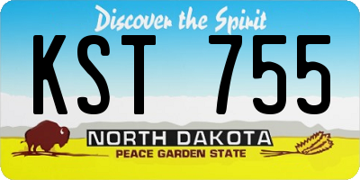 ND license plate KST755