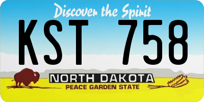 ND license plate KST758