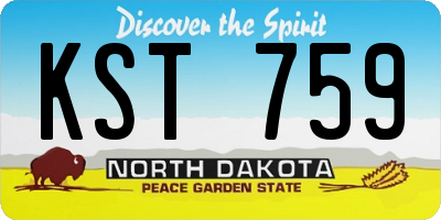 ND license plate KST759