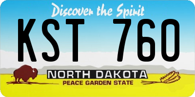 ND license plate KST760