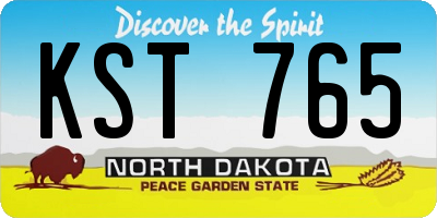 ND license plate KST765