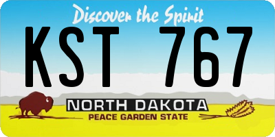 ND license plate KST767