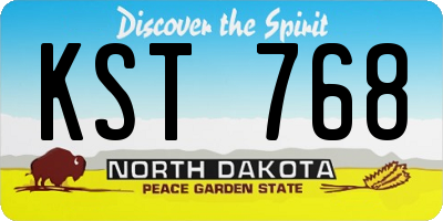 ND license plate KST768