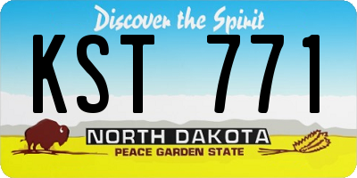 ND license plate KST771
