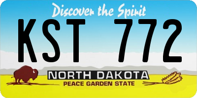 ND license plate KST772