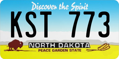 ND license plate KST773