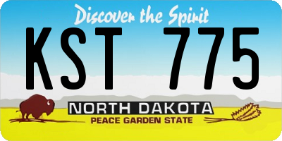 ND license plate KST775
