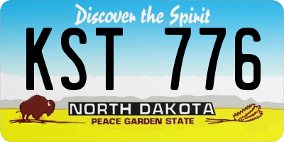 ND license plate KST776