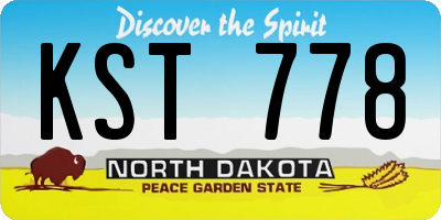 ND license plate KST778