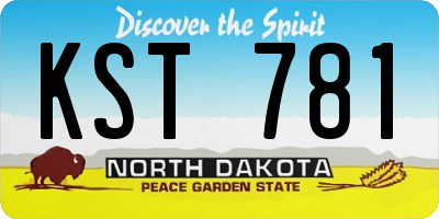ND license plate KST781