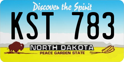 ND license plate KST783