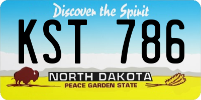 ND license plate KST786