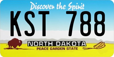 ND license plate KST788