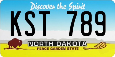ND license plate KST789