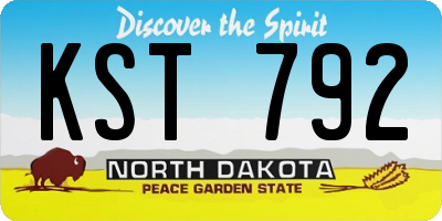 ND license plate KST792