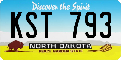 ND license plate KST793