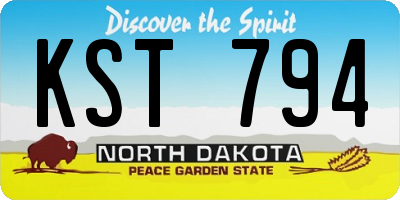 ND license plate KST794