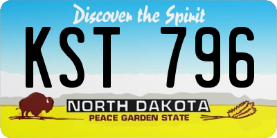 ND license plate KST796