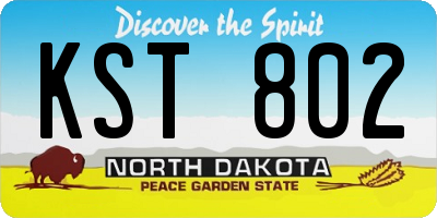 ND license plate KST802
