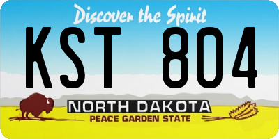 ND license plate KST804