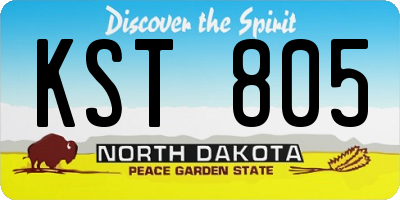 ND license plate KST805