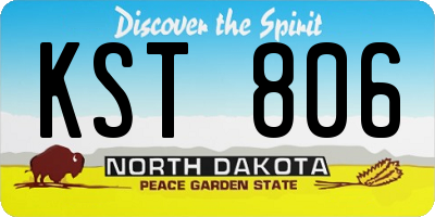 ND license plate KST806