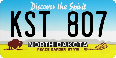 ND license plate KST807