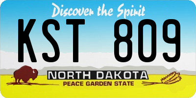 ND license plate KST809
