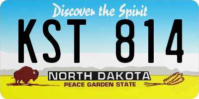 ND license plate KST814