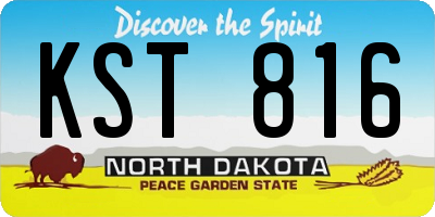 ND license plate KST816