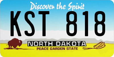ND license plate KST818