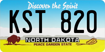ND license plate KST820