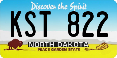 ND license plate KST822