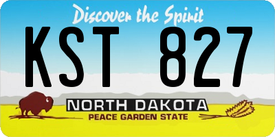 ND license plate KST827