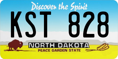 ND license plate KST828
